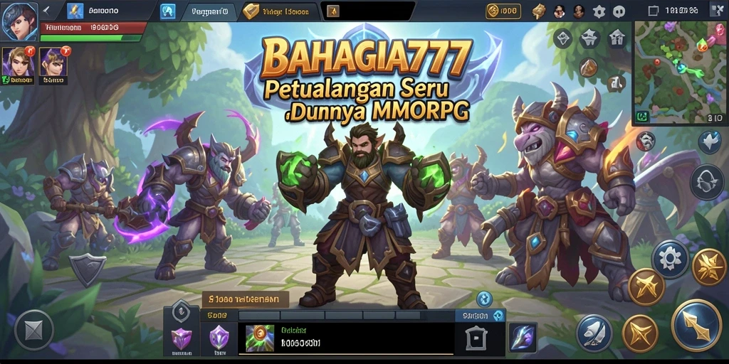 Tangkapan layar utama BAHAGIA777 menunjukkan aksi seru dalam gameplay MMORPG.