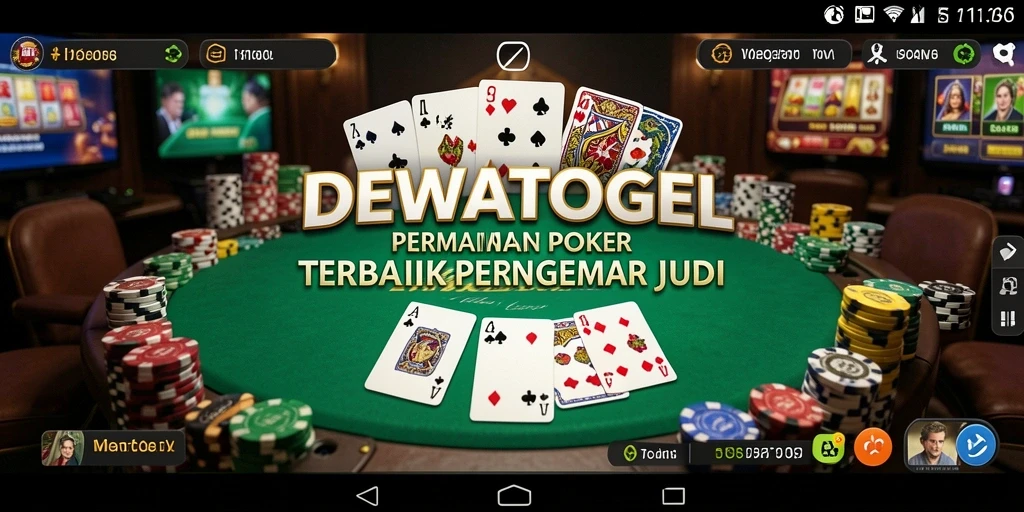Tampilan gameplay seru dalam aplikasi DEWATOGEL yang menawarkan permainan Poker.