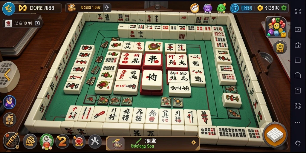 Screenshot DOREMI88 menunjukkan gameplay Mahjong yang mengasyikan.