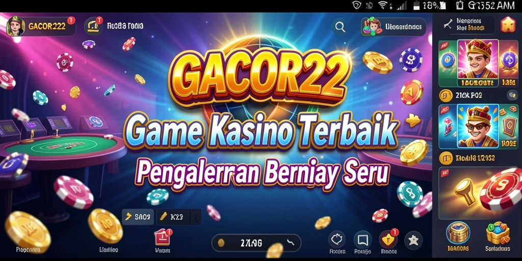 Tampilan gameplay menarik dari GACOR22 dengan berbagai opsi permainan Kasino.
