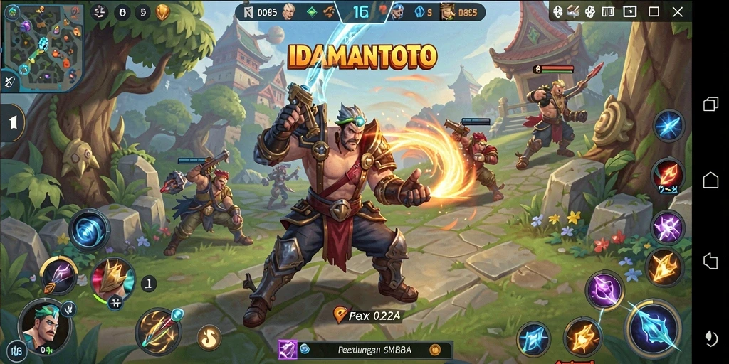 Tampilan gameplay seru dalam pertarungan tim di IDAMANTOTO.