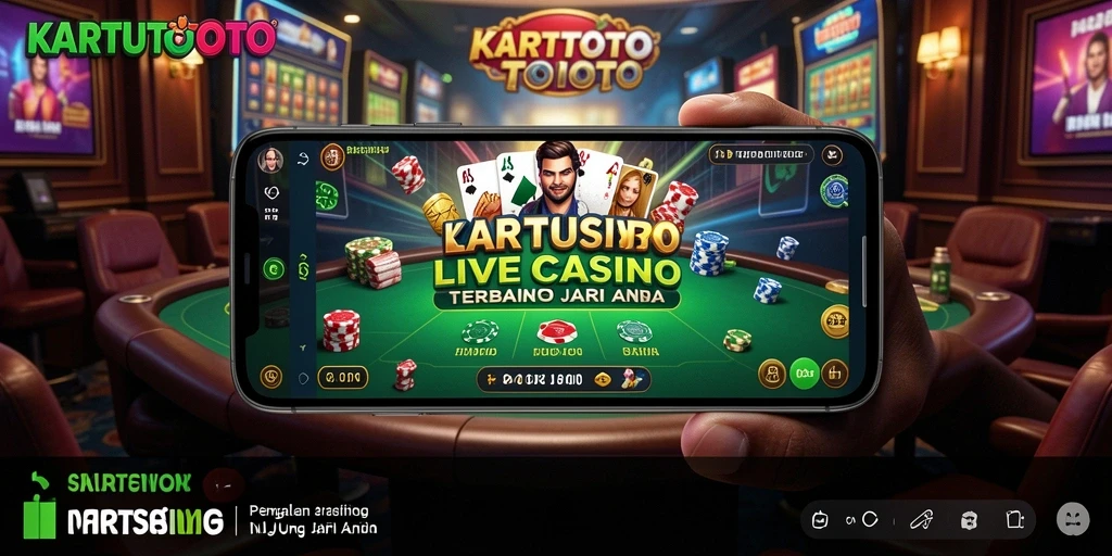 Screenshot utama KARTUTOTO menampilkan dealer langsung dan gameplay yang mendebarkan.