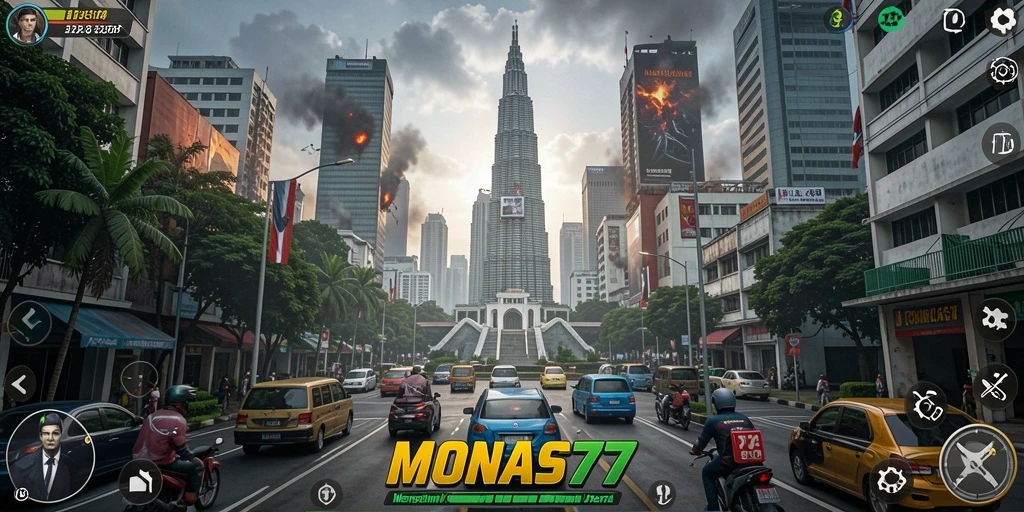 Tampilan gameplay MONAS77 yang menegangkan di Monumen Nasional