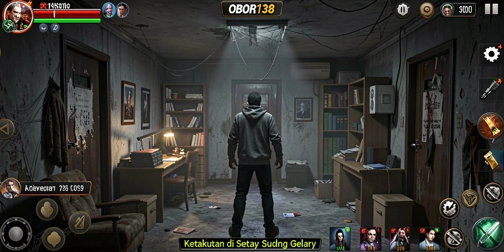 Tampilan menakutkan dari gameplay OBOR138 dengan suasana penuh ketegangan.