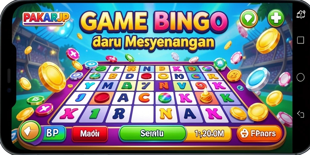 Screenshot gameplay dinamis dari PAKARJP yang menampilkan fitur Bingo.