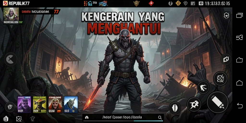 Tampilan gameplay menegangkan di REPUBLIK77 dengan suasana Horror yang mengerikan.