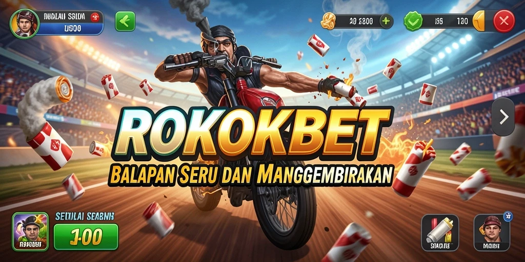 Screenshot gameplay ROKOKBET yang memperlihatkan balapan seru.