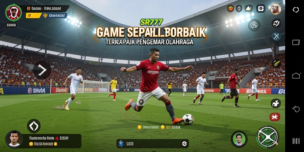 Tampilan gameplay SR777 yang dinamis dan menegangkan saat bermain sepak bola.