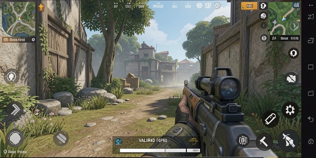 Tampilan gameplay seru dalam VALIR4D yang menggambarkan pertempuran TPS.